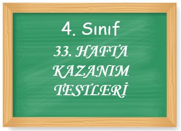 4. Sınıf 33. Hafta Kazanım Testleri